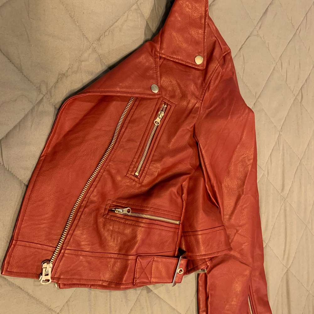 Faux leather jacket, brand new, never worn